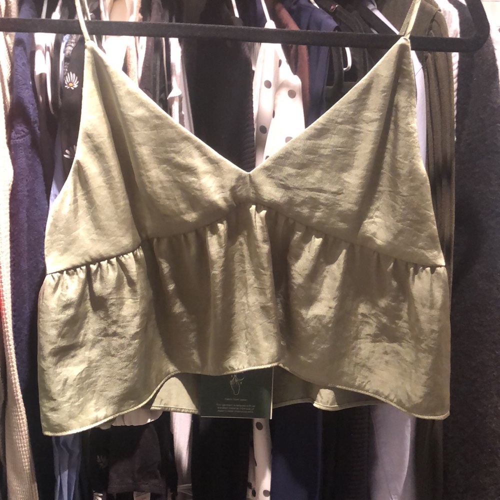 Babaton silk olive crop top brand new never worn